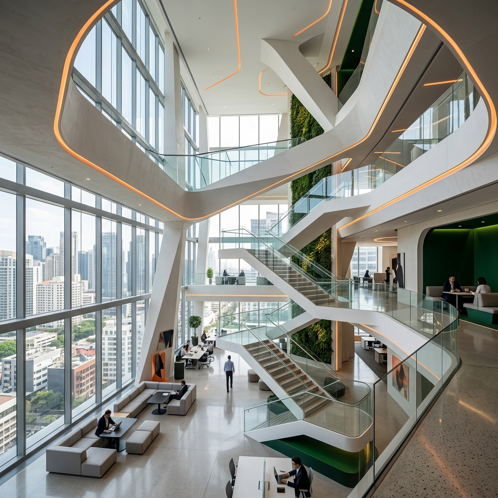 Modern commercial building interior